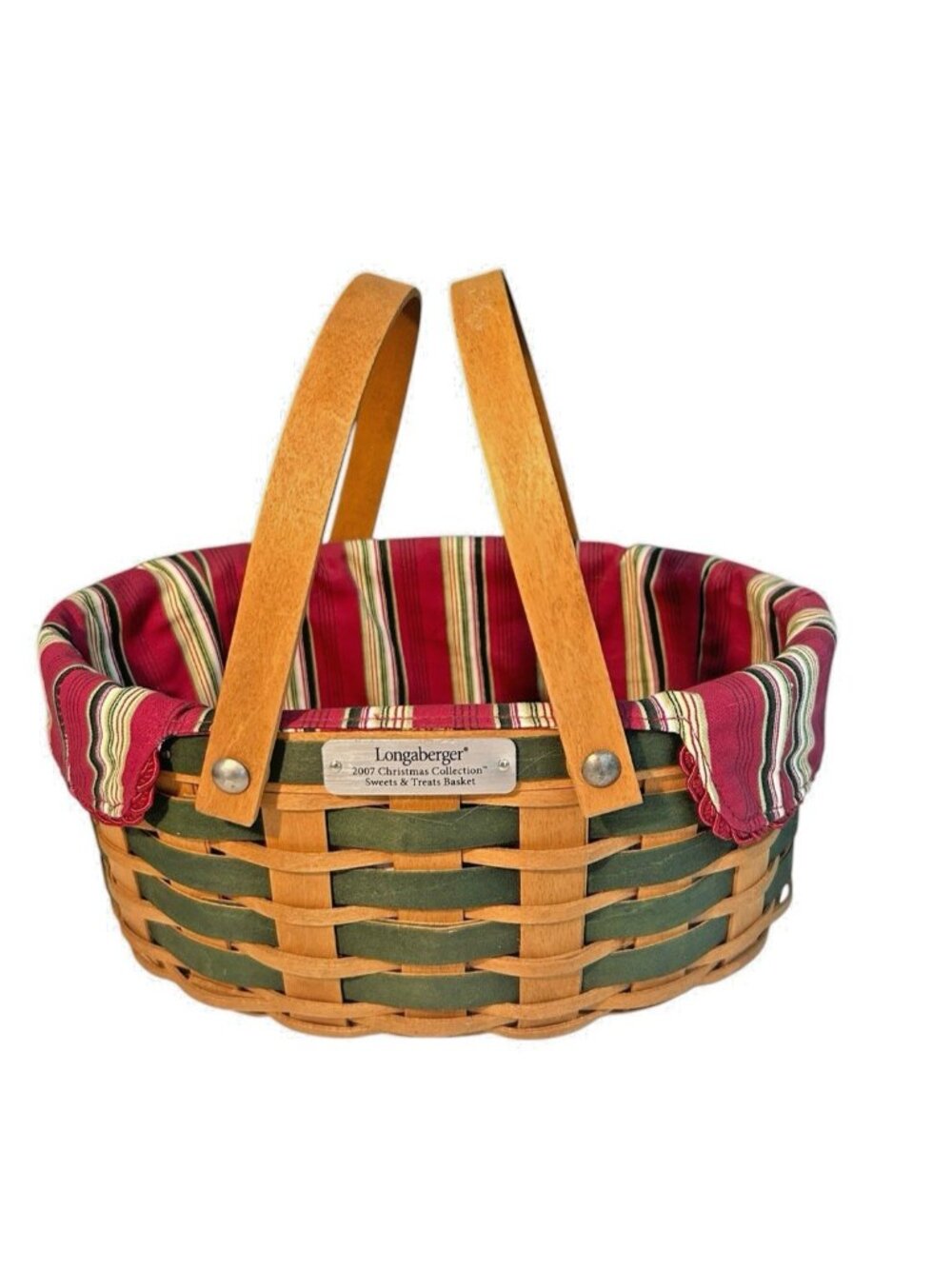 Longaberger 2007  SWEETS & TREATS Basket Holiday Liner 10x7x5 Double Handle